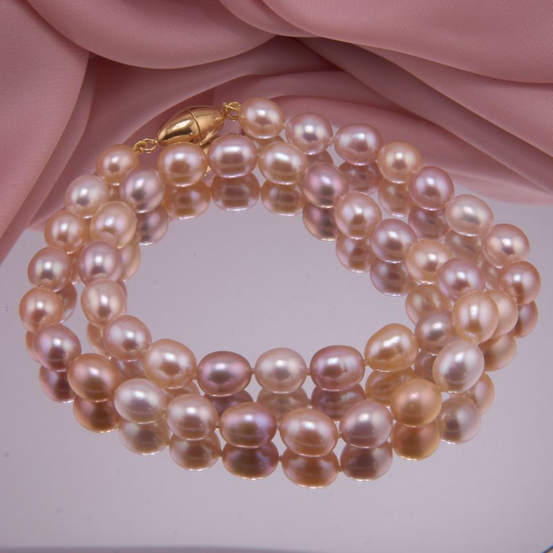 Damenkette Multicolor Perlen Tropfenform